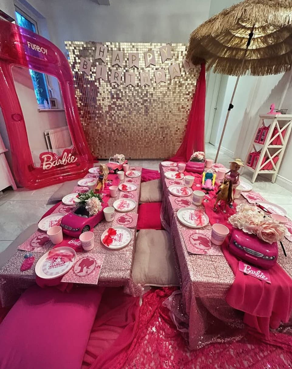 Barbie Theme Picnic Table Party